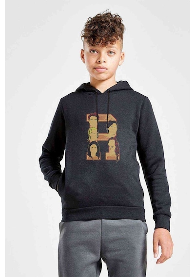 Tshirthane Riverdale R Head Baskılı Unisex Çocuk Kapüşonlu Siyah Sweatshirt Siyah