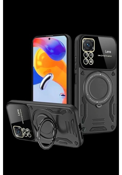 Realme 11 Pro Plus Joy Lens Standlı Kapak - Siyah