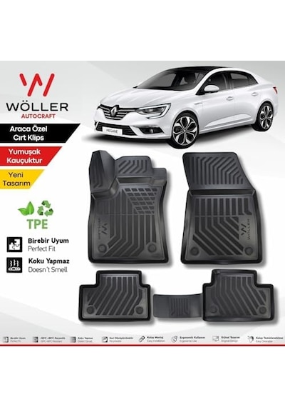 Renault Megane 4 Paspas Sedan 2016 2025 Arası Uyumlu 3d Havuzlu Paspas