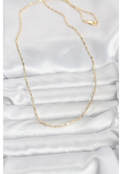 Cm 14k Gold Renk Zincirli 60 Cm Kadın Kolye - Tj-bko10938 Gümüş