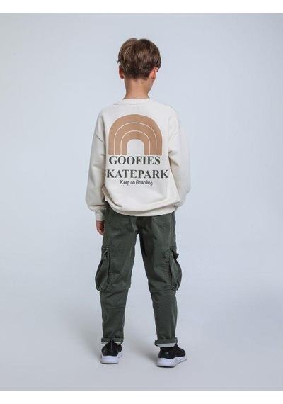 Jack Lions Erkek Çocuk Keep On Yazılı İnce Şardonlu 3 İplik Sweatshirt-14267 Krem