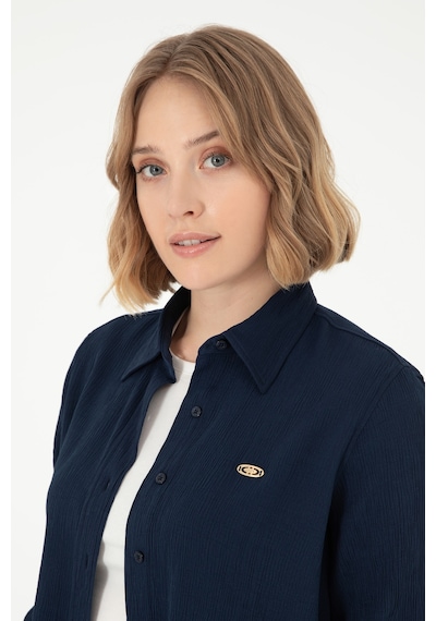 U.s. Polo Assn. Kadın Lacivert Gömlek Desenli 50297121-vr033 Lacivert