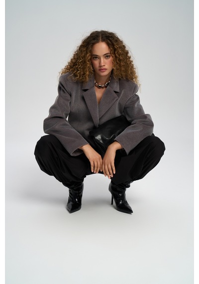Mai Studios Co. Kaela Bel Oturmalı Gri Blazer Gri