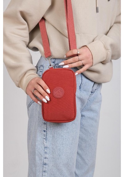 Baginn Klinkır Kumaş Mini Çapraz Askılı Kadın Cep Telefonu Çantası Mini Cüzdan Çanta 20 10 Cm Su İtici Kiremit