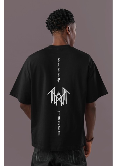 Sleep Token Rock Metal Sırt Baskılı Unisex Oversize Müzik Grubu T Siyah