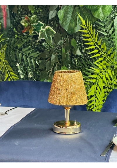 Modern Led Abajur Üst Gold -alt Parlak Gold Detay