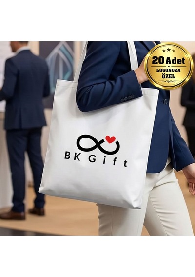 Logonuza Özel 20 Adet Micro Polyester Çanta 35x40 Cm Beyaz Promosyon Logolu Çanta