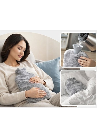 Sunup Sn-29909 Peluş Kılıflı Yumuşak Dokulu 30 Cm 2000 Ml Kapasiteli Sıcak Su Torbası