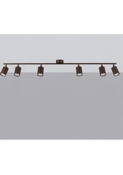 150 Cm Kahverengi Altılı Gu10 Led Spot Tavan Avize Hareketli Başl Siyah