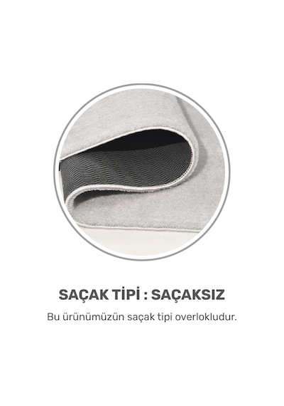 Puffy Gri Yumuşak Peluş Halı Kaymaz, Yıkanabilir, Salon Mutfak Antre İçin Halı Yolluk