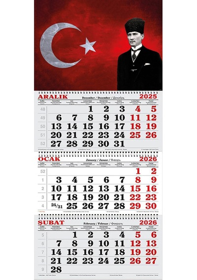 2026 Yılı Gemici Takvimi- Atatürk Ve Ay Yıldız