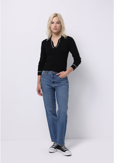 Colin's Colins Straight Fit Yüksek Bel Düz Paça Kadın Siyah Jean Pantolon Cl1076563 Q1.v1 Dn43726 Denim