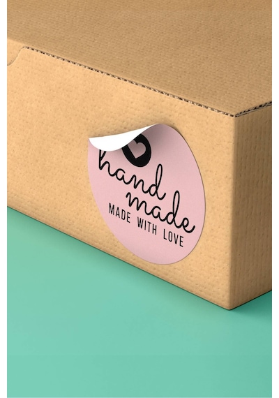 Made With Love Hand Made Sticker 3x3cm St2174 Çok Renkli