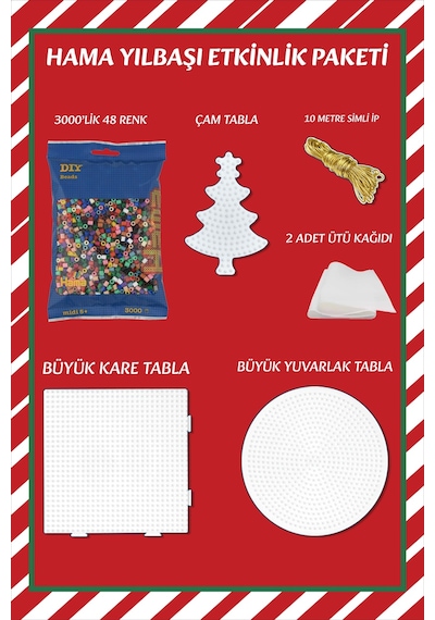 Hama Boncuk Yılbaşı Yeni Yıl Ağaç Süsleme Paketi