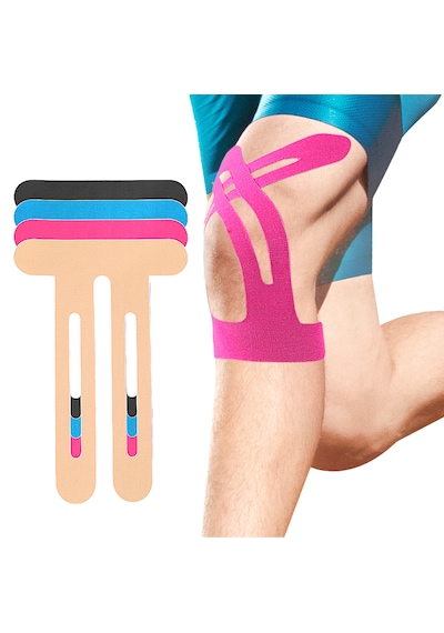 Elitemed Wellness Profesyonel Acl Ve Patella Diz Kapağı Destek Ve Stabilizasyon Bantları - 5 Adet Hazır Kesilmiş Siyah Kinezyoloji Bant