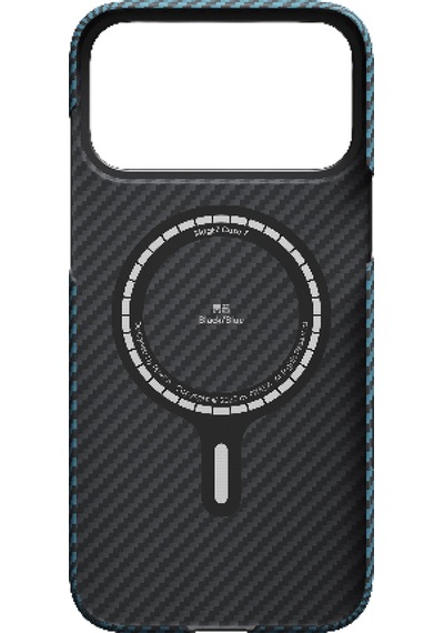 Apple Uyumlu iPhone 17 Pro Max Kılıf M-safeli Kamera Kontrol Butonlu Aramid Fiber Pitaka Ultra-slim Siyah-mavi Siyah - Mavi