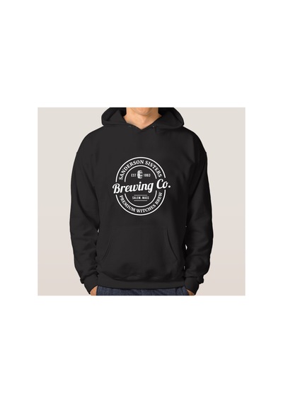 Blackjack Giyim Unisex Baskılı Kapşonlu Sweatshirt Siyah