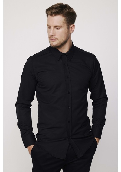 Tudors Modern Slim Fit Uzun Kollu Pamuklu Kolay Ütü Armürlü Erkek Siyah Gömlek-23997 Siyah Tudors Modern Slim Fit Uzun Kollu Pamuklu Kolay Ütü Armürlü Erkek Siyah Gömlek-23997 Siyah