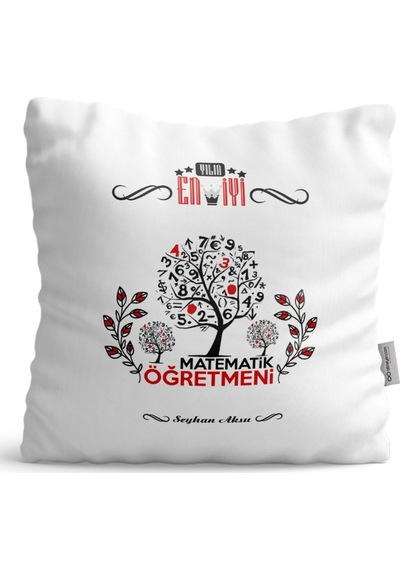 Kişiye Özel Yılın En Iyi Matematik Öğretmeni Saten Yastık