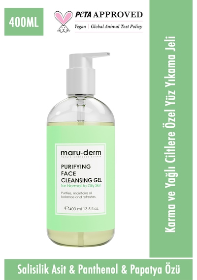 Maruderm Karma ve Yağlı Ciltlere Özel Salisilik Asit Yüz Yıkama Jeli 400 ML