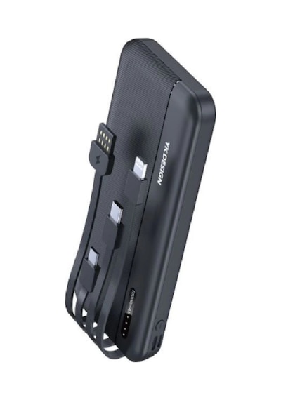 10000 Mah Micro Type-c Usb Lightning 4 Kablolu Hızlı Kablosuz Şarj Powerbank 5365