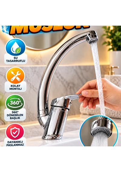 Su Tasarruflu Modern Musluk Başlığı Kolay Montajlı Kompakt Tasarım