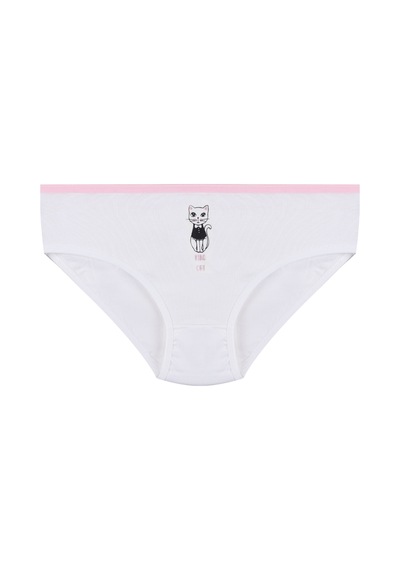 Kız Çocuk 6'lı Sevimli Fare Desenli Slip 1054 Beyaz