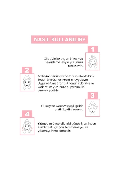Sinoz Pink Touch Yüksek Koruyucu Ton Eşitleyici Pembe Yüz Güneş Kremi SPF50+ 50 ML