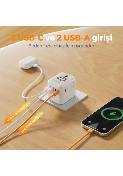 Tessan Evrensel Seyahat Adaptörü, 5 Usb Portlu 1 Usb C Uluslararası Fiş Adaptörü, Abd'den Avrupa Birliği, İngiltere, Avustralya Ve İrlanda'ya Dünya Çapında Elektrik Prizi Tessan Evrensel Seyahat Adaptörü, 5 Usb Portlu 1 Usb C Uluslararası Fiş Adaptörü, Abd'den Avrupa Birliği, İngiltere, Avustralya Ve İrlanda'ya Dünya Çapında Elektrik Prizi