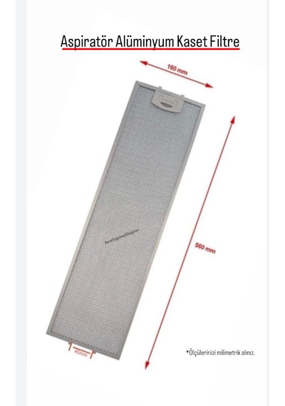 16x56 Cm Davlumbaz Filtresi Aspiratör Yağ
