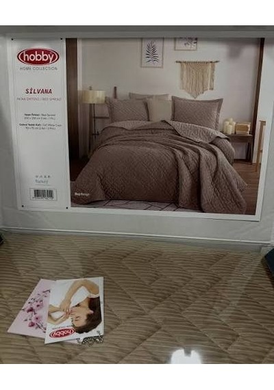 Hobby Çift Kişilik Yatak Örtüsü Silvana Bej