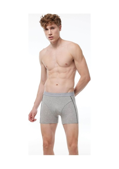 Malabadi 017 Erkek Biyeli Modal Boxer-Gri