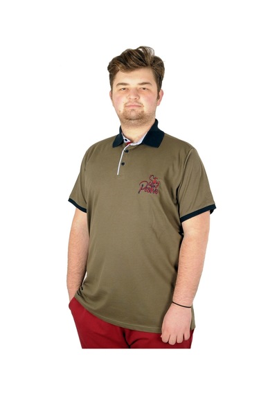 Mode Xl Büyük Beden T-Shirt Polo Stay Positive 21309 Haki 001 Mode Xl Büyük Beden T-Shirt Polo Stay Positive 21309 Haki 001