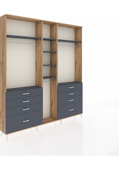 Arges Dolap 8 Raflı 8 Çekmeceli 3 Askılı 220x30x243 Çam-antrasit/antrasit Antrasıt/antrasıt Arges Dolap 8 Raflı 8 Çekmeceli 3 Askılı 220x30x243 Çam-antrasit/antrasit Antrasıt/antrasıt