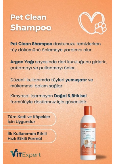 Pet Clean Kedi Ve Köpek Bakım Şampuanı 200 Ml