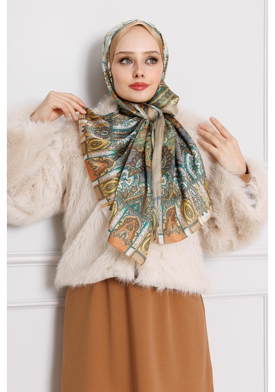 Sevitli Hint İpeği Şal-camel-4545