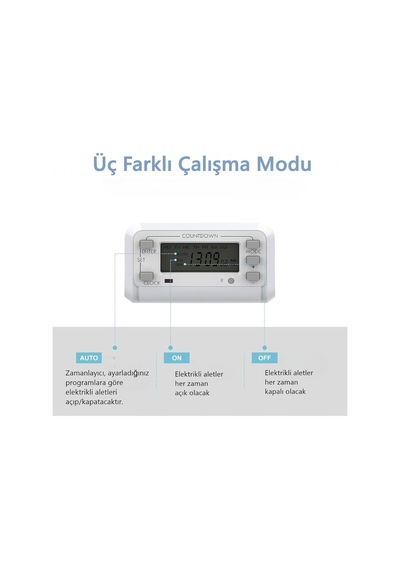 Tr Dijital Zaman Ayarlı Priz - Haftalık Programlanabilir Cata Zaman Saati, 16a 3680w Yüksek Güç, Lcd Ekranlı Ve Ç