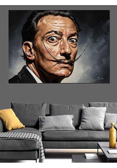 Ahşap Tablo Ünlü Ressam Salvador Dali Portresi İnsan Figürlü Tablolar