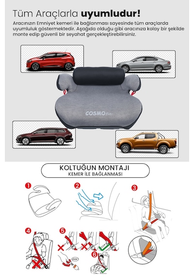 Lorelli Sirius Fix İsofix Yükseltici Gri