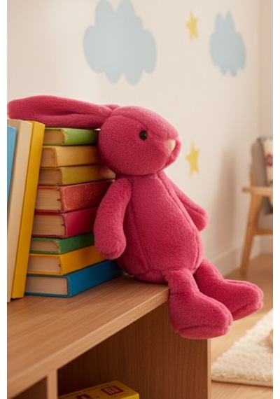Yumuşacık Peluş Tavşan Hediyelik Bebek Uyku Ve Oyun Arkadaşı 45 Cm Oyuncak Pembe