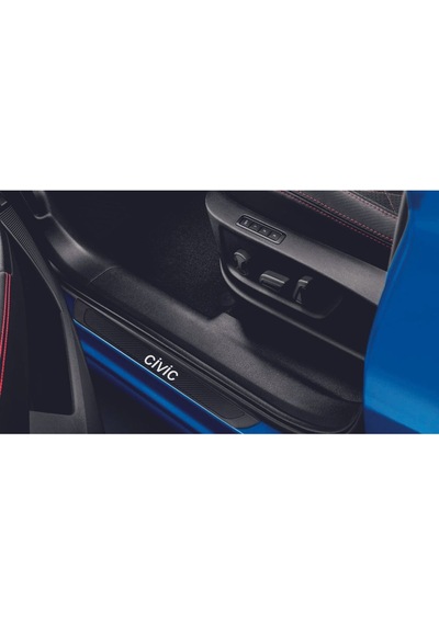 Honda Civic 2007-2012 Modeller Old Karbon Kapı Eşiği 4 Parça Krom Yazılı