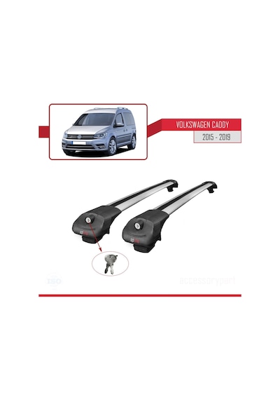 Volkswagen Caddy 2015-2019 Arası İle Uyumlu Ace-1 Ara Atkı Tavan Barı Gri