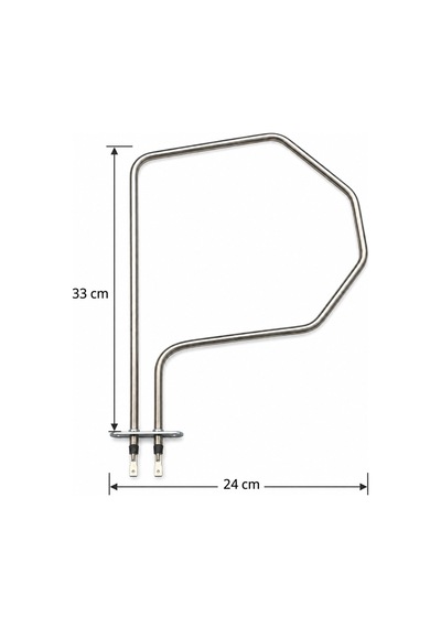 Fırın Isıtıcı Rezistans Mide Flanşlı 650w 24 Cm En 33 Cm Boy Gri