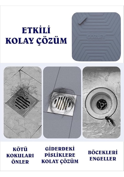 Koku Önleyici Gider Kapağı 5'li Paket Balkon Gider Kapağı Banyo Mutfak Lavabo Balkon Gider Tıka
