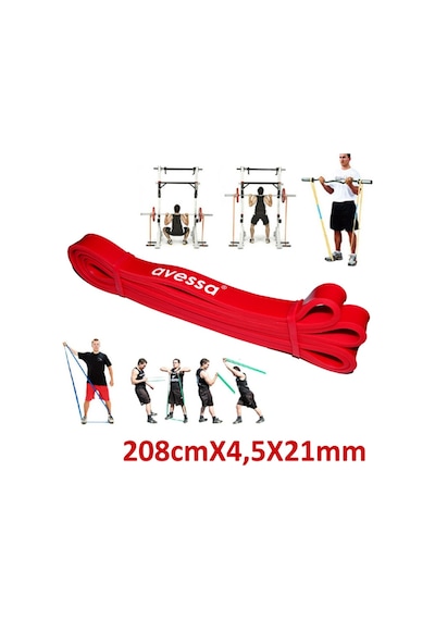 Nk Spor 1 Adet Direnç Lastiği 208cm X 2,5x21mm 5,5-7kg Latex Pilates Yoga Spor Egzersiz Fizik Kırmızı