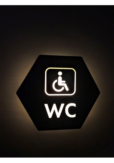 Honeycomb Serisi Işıklı Engelli Wc Yönlendirme Tabelası