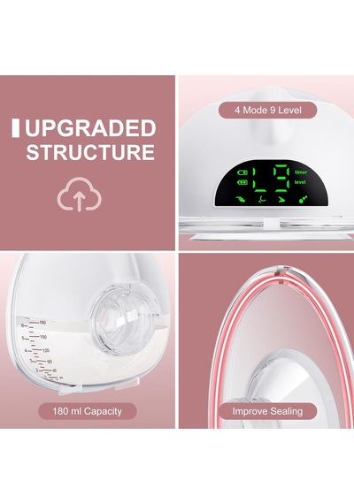 Lulia Store Çift Elektrikli Göğüs Pompası, Eller Serbest, 4 Mod, 9 Seviye, Bpa Içermez