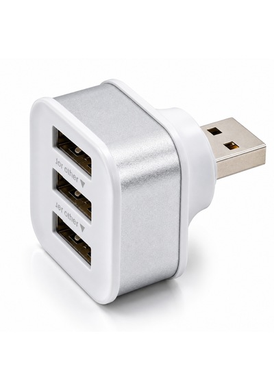 Alfais 6075 Usb Hub 3 Port Çoklayıcı Adaptör Bilgisayar Laptop Araç Şarj Çoklu Çoğaltıcı