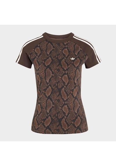 Adidas Snake Print Cali Kadın Kahverengi Tişört Kx1889