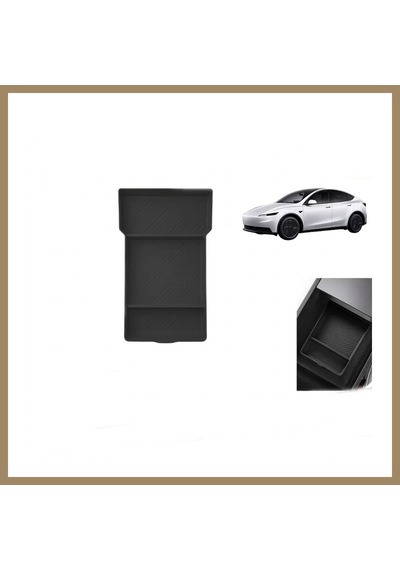 Kahveci.store Tesla Model Y Juniper 2025+ Uyumlu Orta Konsol Düzenleyici Raf Saklama Kutusu Siyah 22